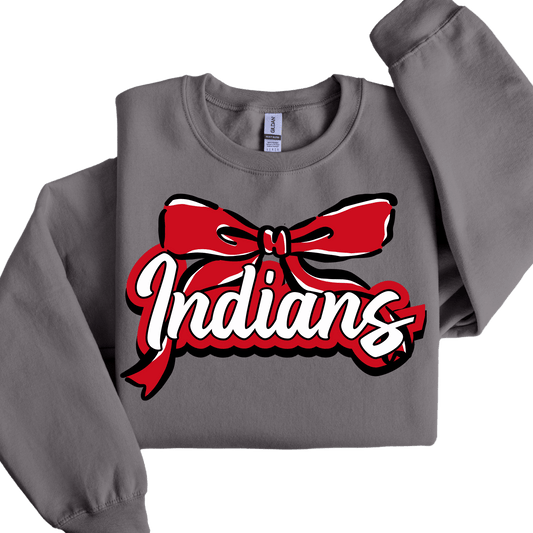 Toddler/Youth Indians Bow Crewneck